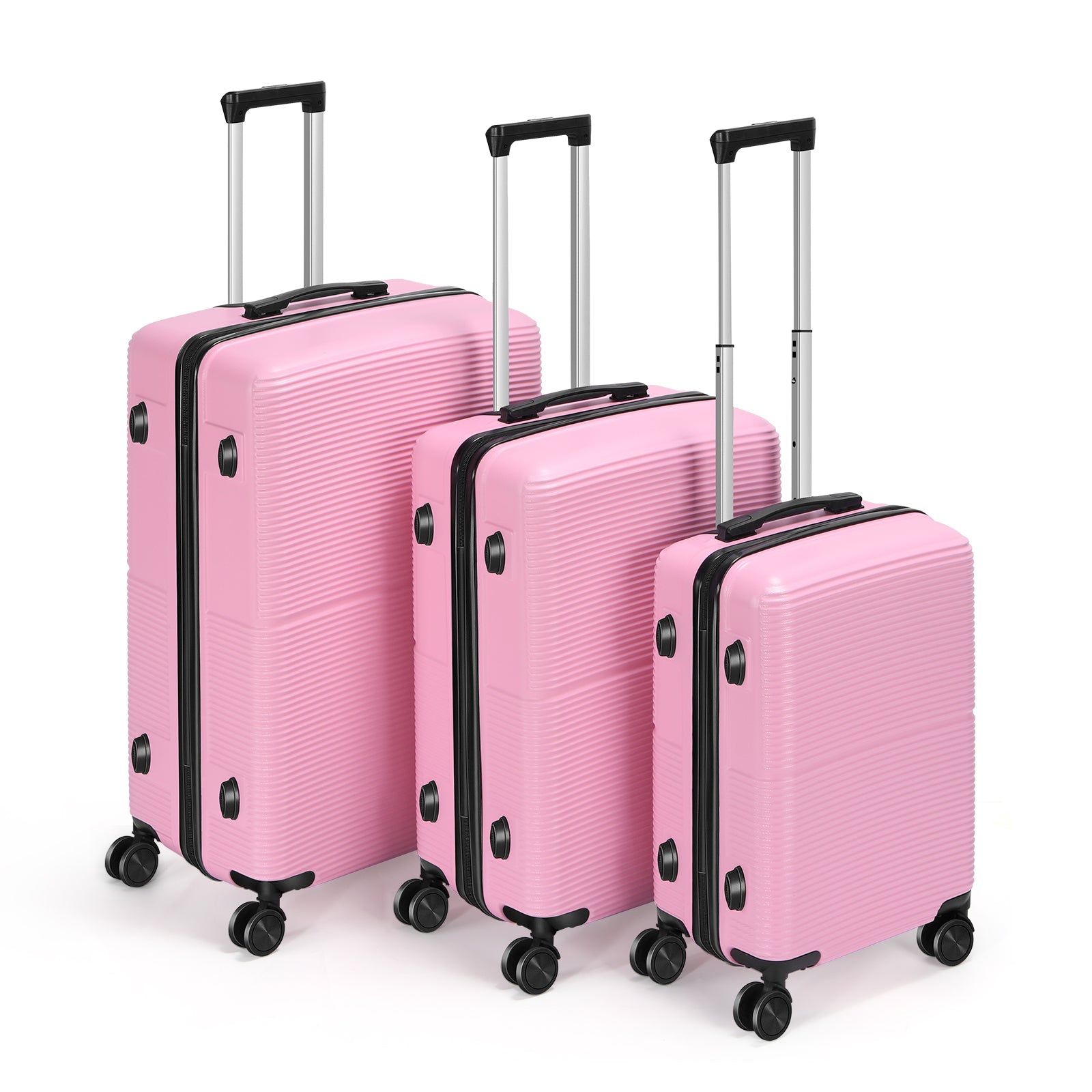 Trolley Case 3-Piece Hardside Lightweight Spinner Luggage Bag Set with TSA Lock