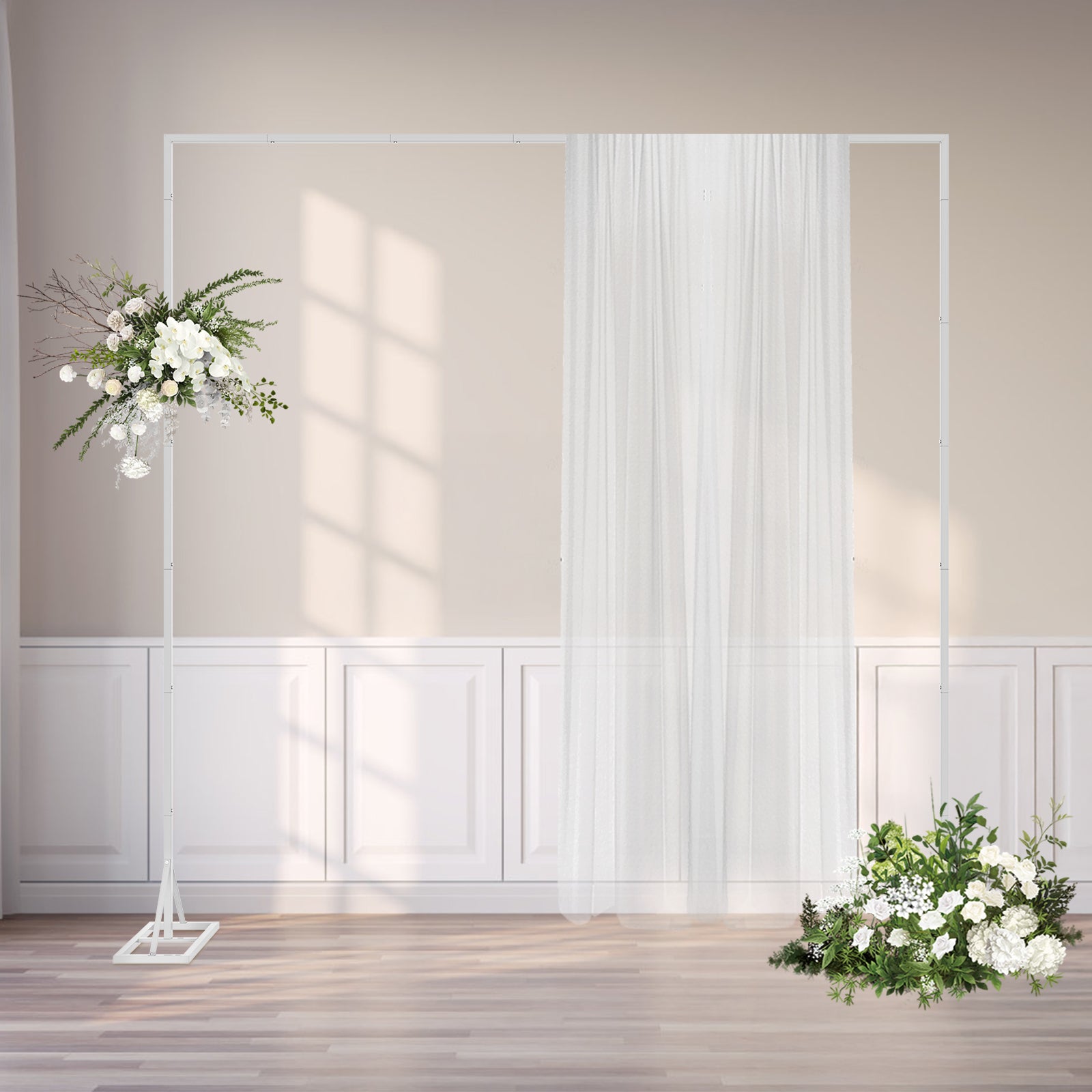 Grande Event 8.2ft Adjustable Backdrop Stand | Heavy-Duty Square Arch for Photo Booths & Weddings