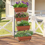 4-Tier Vertical Garden Planter - Elevated Raised Garden Bed with Tilted Bins for Small Space Gardening