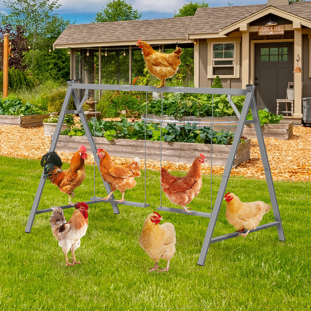 Chicken Perch & Swing Set - Durable Chicken Roosting Bars for Coop Accessories & Activity Play Toys