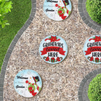 Snowman Stepping Stones Outdoor Set of 2 - 10inch Memorial Garden Pavers for Walkway, Yard & Patio