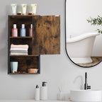 Rustic Farmhouse Wall-Mounted Bathroom Cabinet with Mesh Sides