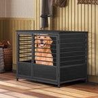 Furniture Style Dog Crate End Table, Medium Decorative Pet Kennel with Metal Frame & Wooden Top, Space-Saving,