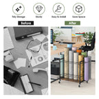 18-Slot Blueprint Storage Rack Cart - Mobile & Lockable Wrapping Paper Holder, Architectural Plans Organizer,