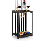 Wood Pool Cue Rack - Floor Stand Billiard Stick Holder for 6 Cues