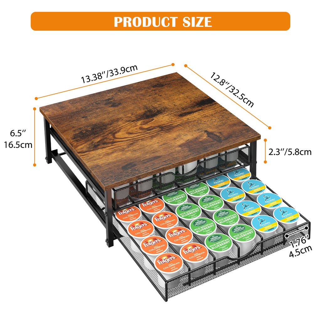 Urban Brew 72-Pod Coffee Drawer | Dual-Layer Sliding Organizer for K-Cups