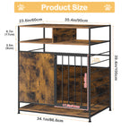 Furniture-Style Dog Crate with Storage Drawers & Wooden Top