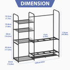 Standalone Metal Ski and Snowboard Storage System for Garage, Heavy-Duty Floor Organizer with Integrated Shelving for Boots, Poles, and Winter Gear