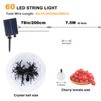 Coloured Globe String Lights Battery Operated, color-changing LED Light Strings,, Colour Changing Water Proof Crystal Ball Outdoor String Lights with Remote Control for Home, Patio, Party, Garden, Christmas, Easter