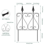 7 Pcs Easy Assembly Rustproof Fence Panels for Yard Lawn, Decorative Metal Outdoor Fences and Borders, Total 26. 4 inch(H) x 10ft(L) Garden Fencing Animal Barrier, for Dogs, Flower Bed, Patio, Square