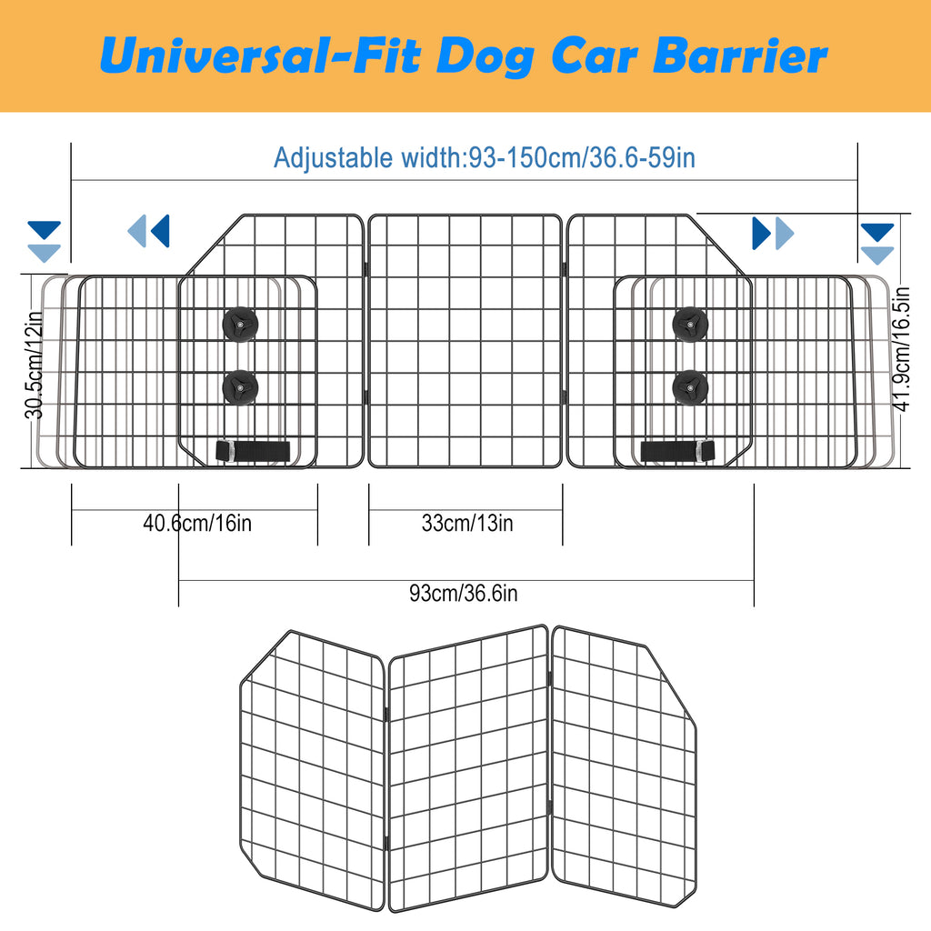 Road-Ready Pro Dog Barrier | Universal Adjustable Wire Mesh Safety Guard for SUVs & Trucks