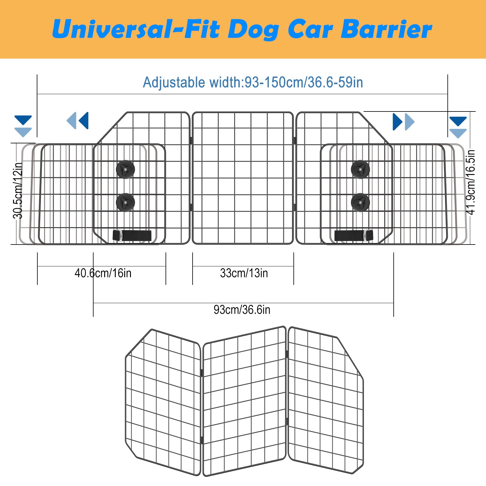 Road-Ready Pro Dog Barrier | Universal Adjustable Wire Mesh Safety Guard for SUVs & Trucks