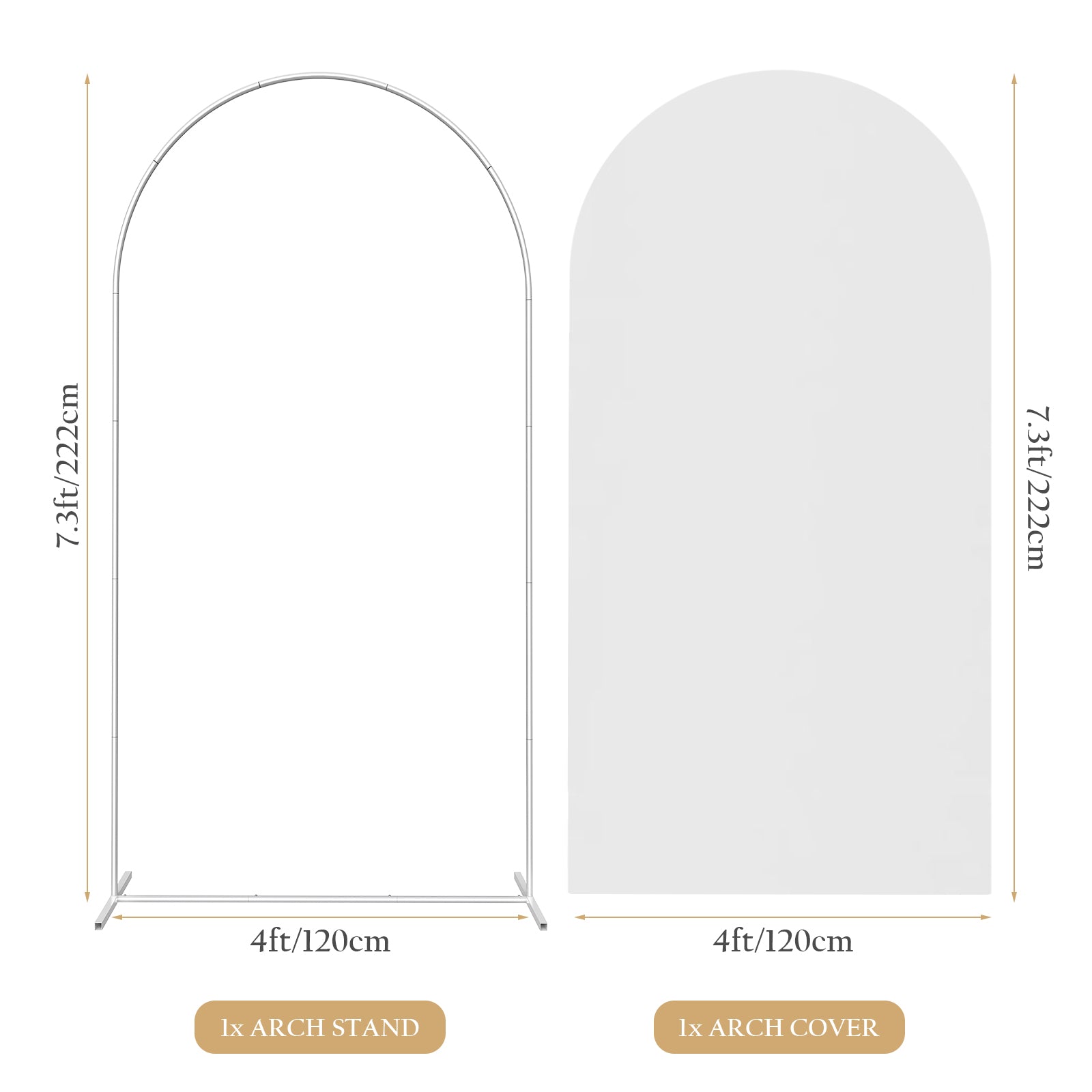 7. 3FT Wedding Balloon Arch Stand w/Spandex Arch Cover for Wedding Birthday Party