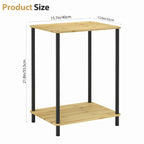 Set of 2 Bamboo 2-Tier Side Tables - Small End Tables for Bedroom & Living Room
