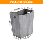 Small Wooden Waste Basket w/ Double Handles - Rustic Wood Garbage Can for Office, Bathroom, Bedroom