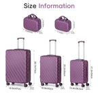 Luggage 5 Piece Set ABS Carry On Hardside Suitcase Travel Bag TSA Spinner Wheels