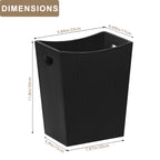 Minimalist Farmhouse Waste Basket, 2 Gallon Rectangle Wooden Trash Container, Decorative Open-Top Garbage Can with Side Cutout Handles for Bathroom Vanity, Bedroom Nightstand, Kitchen Countertop
