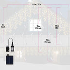 37FT LED Icicle Curtain Lights 288 LEDs 8 Modes IP44 Waterproof Outdoor Hanging String Lights for Xmas Wedding Yard Party Decor