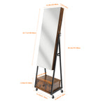 Floor Standing Jewelry Cabinet Armoire - Large Capacity Storage with Interior Mirror and Drawer