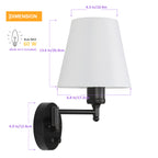 Modern Swing-Arm Wall Sconce Set | Plug-In Reading Lights with Premium Linen Shades (Set of 2)