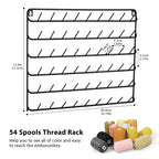 Artisanâ€™s Thread Gallery | Wall-Mounted 54-Spool Embroidery & Quilting Rack