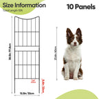 10 Pack Decorative Garden Fence, 37.5in H x 10ft L Rustproof Metal Wire Fencing, Outdoor Animal Barrier for Dogs & Flower Bed Edging, Black Arched Landscape Border