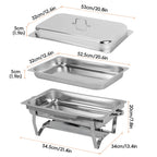 Buffet Set Collapsible Insulated Serving Tray Set, Stainless Steel Chafing Dish Food Warmer for Banquets & Home Parties
