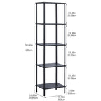 Tall 2 3 4 5-Tier Corner Bookshelf - Narrow Vertical Display Shelf & Plant Stand for Living Room, Black or brown