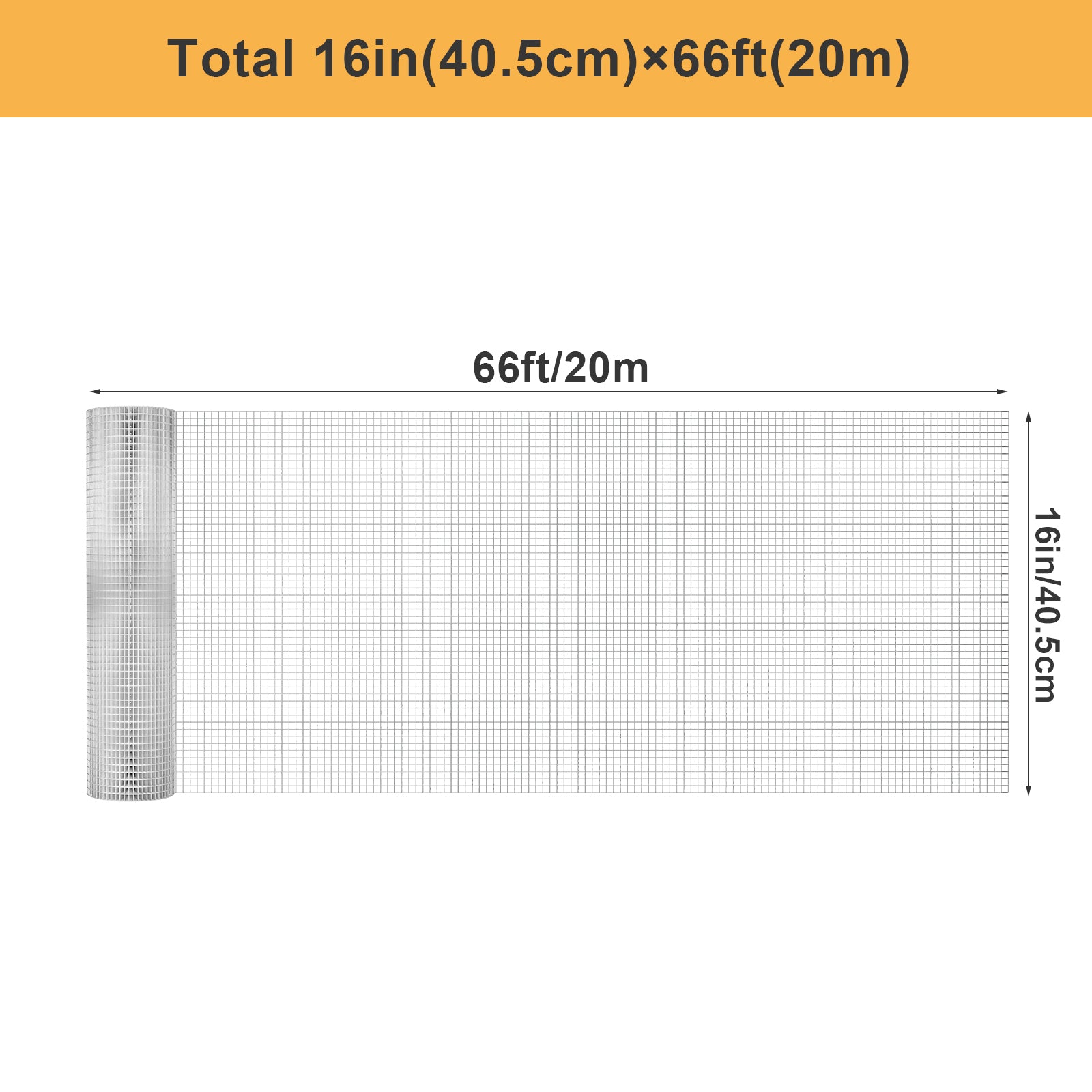 Hardware Cloth 1/4 inch (23 GA) 16in x 66ft/20ft Chicken Wire Fencing, Hot Dipped Galvanized Metal Wire Mesh Roll for Chicken Coop Rabbit Cages Snake Fence