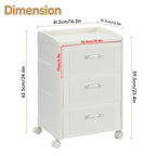 Modern Style Three Layer Transparent/opaque Bedside Table, with Drawers To Store Documents, Simple and Practical, Multi-functional Design, Suitable for Bedroom, Office, Living Room