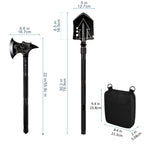 Multifunctional Survival Camping Shovel and Axe Set - 20-in-1 Tactical Folding Tool Gear with Carrying Case