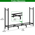 4ft/5ft/8ft Heavy Duty Firewood Rack, Metal Log Holder with Adjustable Width for Indoor/Outdoor Use