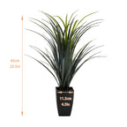 Artificial Ornamental Grass in Black Pot, Large Faux Potted Greenery for Modern Home Decor Office & Garden Decoration
