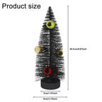 Mini Black Halloween Tree with Glitter Eyeballs, Spooky Tabletop Decoration for Halloween