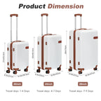3 Piece Hardshell Luggage Set, Spinner Wheels, Lightweight Suitcase, TSA Locks Fashion Travel Suitcase Trolley Case, 20/24/28 Inches