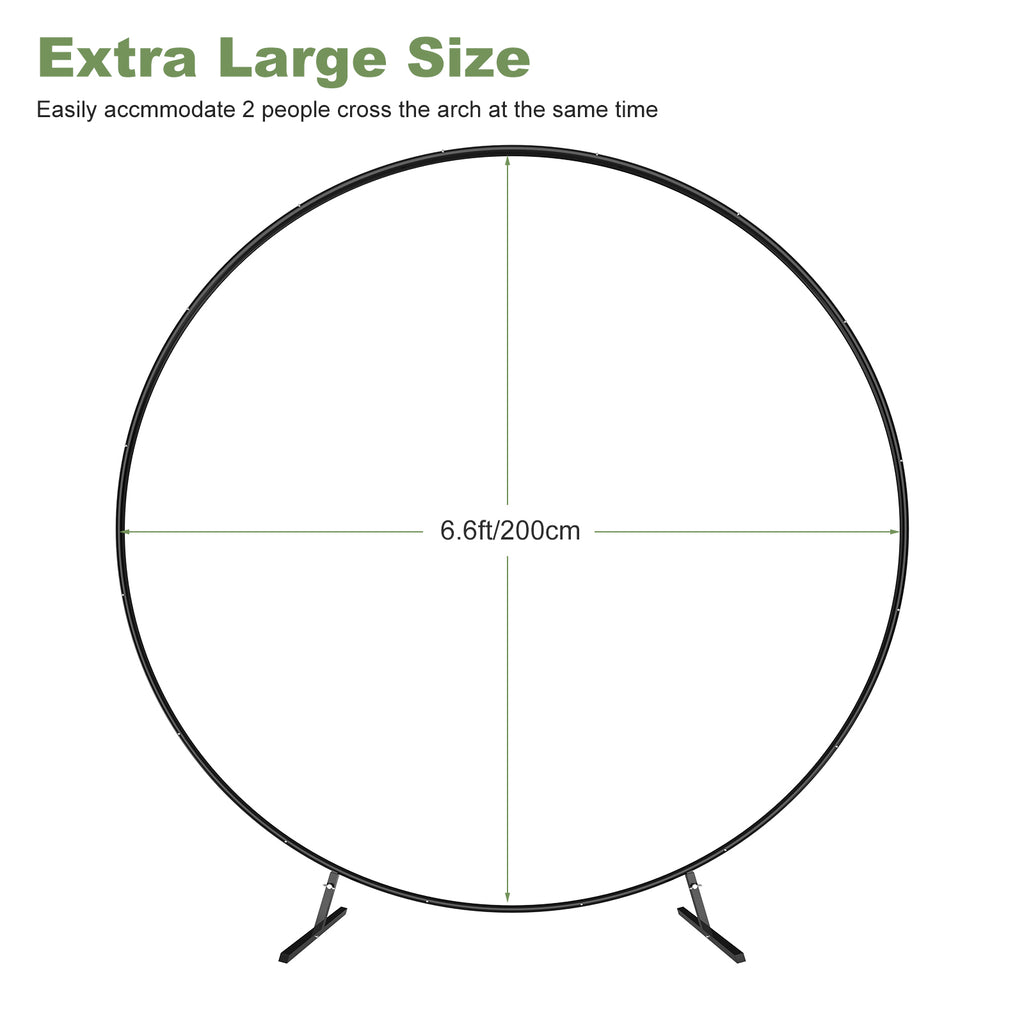 6. 6ft Round Balloon Arch Stand Frame Circle for Wedding Background Decor Black