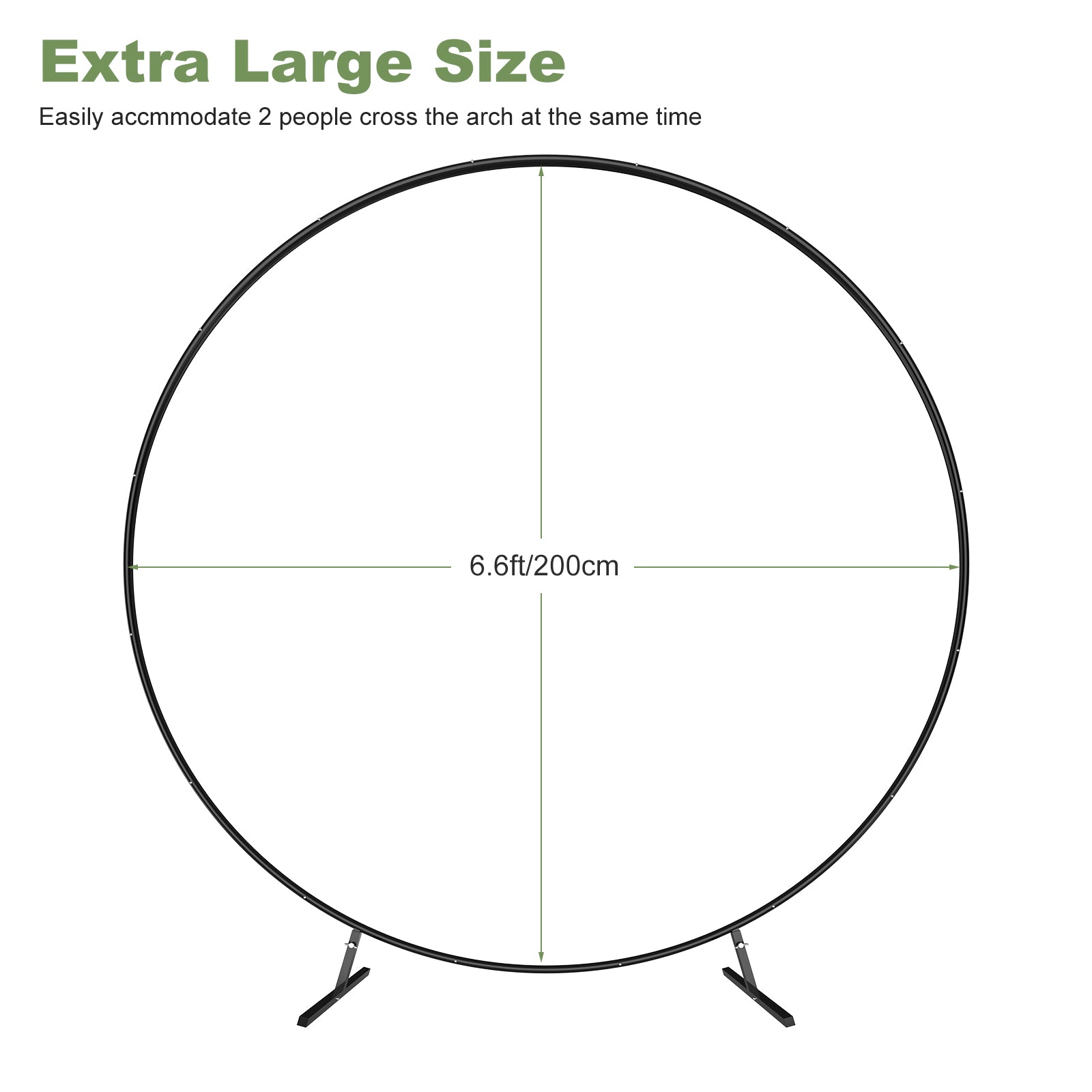 6. 6ft Round Balloon Arch Stand Frame Circle for Wedding Background Decor Black