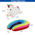 2-in-1 Deformable Sperm Whale Travel Neck Pillow, Pink, U-Shaped for Airplane & Car Support
