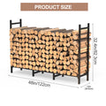 4ft Heavy-Duty Firewood Rack, Adjustable Indoor/Outdoor Fireplace Log Storage Stand