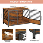 39-Inch Heavy Duty Pet Kennel Furniture, Multifunctional Indoor Dog House and Side Table with Storage