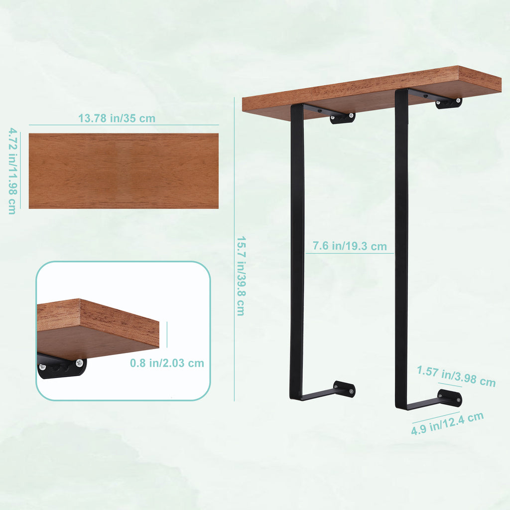 Wall Mounted Bathroom Towel Rack with Wooden Shelf - Metal Holder for Rolled Bath Towels in RVs & Small Spaces