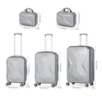 5Pcs Luggage Set ABS Lightweight Travel Trolley Carry On Suitcase w/TSA &Wheels
