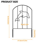 10-Panel Arched Decorative Garden Fence - 10.4ft Rustproof Metal Wire Border for Dogs & Landscapes