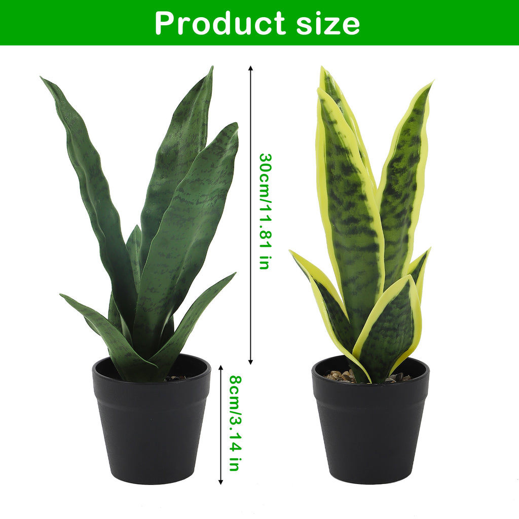 2-Pack Artificial Potted Plants, Mini Plastic Faux Flower Greenery for Living Room Bedroom Office & Desktop Decoration