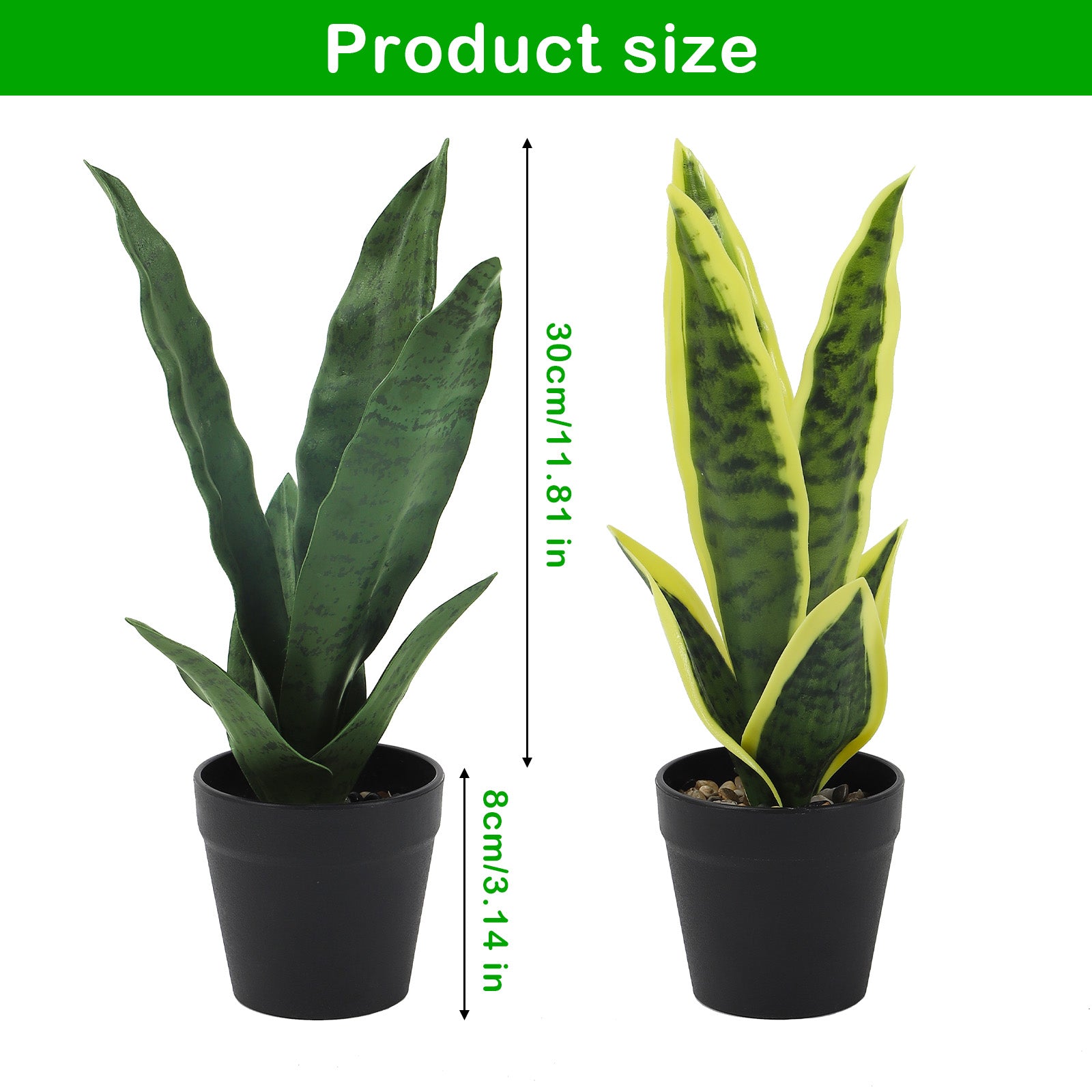 2-Pack Artificial Potted Plants, Mini Plastic Faux Flower Greenery for Living Room Bedroom Office & Desktop Decoration