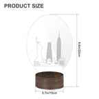 New York City Skyline 3D Acrylic Night Light, Statue of Liberty & Empire State Building LED Table Lamp with Wooden Base, USB Powered Decor Desk Lamp, Anti-Slip Base Bedroom Bedside Decor Lamp, Creative Souvenir Gift for Home Decor
