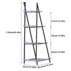 4-Tier Metal Ladder Plant Stand - Decorative Indoor/Outdoor Flower Holder & Display Shelf for Succulents