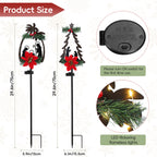 Solar Nativity Scene Silhouette Stake - Metal Nativity Set with LED Lights for Christmas Yard Decor