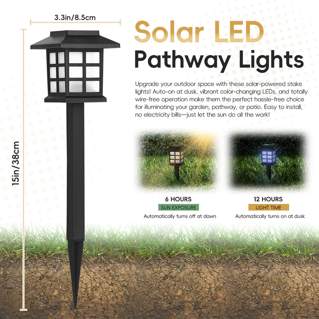 8 PCS Solar outdoor lamp, Halloween decoration lamp, LED landscape lighting outdoor solar path lamp, solar garden lamp, outdoor waterproof solar path lamp, suitable for gardens, patios and driveways