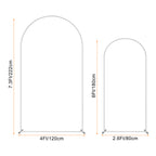 Set of 2 Metal Wedding Arch Backdrop Stand, 7.3ft & 6ft Adjustable Arched Frame for Party, Bridal, Baby Shower, Garden and Climbing Plants